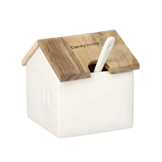 Sugar Bowl with Wooden Lid